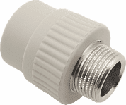 Муфта (переходник) 16 х 1/2" (НР) полипропилен PP-R FV-PLAST серый